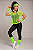 Kit Fantasia Anos 80 Neon Blusa de Tela + Acessórios - Imagem 3