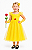 Fantasia Princesa Amarela Infantil Vestido Midi com Saia Delicada - Imagem 1
