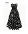 Fantasia Vestido Anos 60 Poá Preto e Branco Adulto - Imagem 3