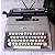 FUNCIONANDO Máquina De Escrever Datilografia Olivetti College Cinza Prata - Imagem 1