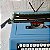 Funcionando - Máquina de Escrever Datilografia Olivetti Studio 46 azul vintage - Imagem 6