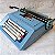 Funcionando - Máquina de Escrever Datilografia Olivetti Studio 46 azul vintage - Imagem 4