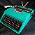 Funcionando Máquina De Escrever Olivetti Studio 45 Verde com Case - Imagem 7