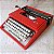 Funcionando Máquina De Escrever Olivetti Dora Vermelha Vintage - Imagem 4