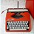 Funcionando - Máquina De Escrever Hermes Baby Vermelha - Imagem 1