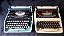 Dupla de Máquinas De Escrever Remington cor azul e creme Typewriter - Imagem 3