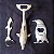 Trio de Abridores de Garrafa Antigos com tema MAR - Tubarão, Golfinho e Pinguim - Imagem 2