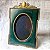 MOLDURA Porta-retrato clássico verde esmeralda e dourado vintage - Imagem 1