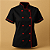 Dolmã Chef De Cozinha Preto Com Vermelho Poliéster - Dolma Masculina e Feminina - Imagem 2