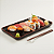 Bandeja Para Sushi Antiderrapante Retangular 38x28cm - Elegância em Preto e Vermelho Para Restaurante Japonês Bandeja Japonesa P - Imagem 1