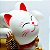 GATO DA SORTE Chama Fortuna Prosperidade 8cm Cor Branco Balança a Pata - Maneki Neko Decoração - Imagem 4