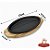 CHAPA PARA TEPPAN Oval Para Restaurantes Ferro Fundido com Base de Madeira Teppanyaki Ganrai - Imagem 4