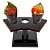 Porta Temaki Preto com Vermelho Com 3 Furos - Suporte Profissional Para Temakis Sushiman Restaurante Japonês - Imagem 1