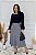 Saia Midi tricot xadrex - Imagem 1