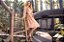 Vestido Plano Estampa Exclusiva Com Faixas - Imagem 5