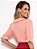Blusa Plano Pêssego Com Gola Peter Pan  Mangas Princesa - Imagem 6