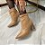 Bota Ramarim Caqui Cano Curto Salto Couro Legítimo c/ Strass 2468102 - Imagem 1