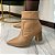 Bota Ramarim Caqui Cano Curto Salto Couro Legítimo c/ Strass 2468102 - Imagem 2