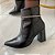 Bota Ramarim Preto Cano Curto Salto Couro Legítimo c/ Strass 2468102 - Imagem 2