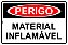 Placa Sinalização Perigo Material Inflamável - Imagem 1