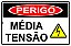 Placa de Perigo Média Tensão Energia Elétrica - Imagem 1