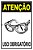 Placa Atenção EPI Uso Obrigatório de Óculos de Proteção - Imagem 1