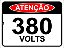 Placa de Sinalização Perigo Energia Elétrica 380 Volts - Imagem 1