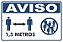 Placa de Sinalização Aviso Distanciamento Social 1,5 Metros - Imagem 1