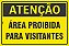 Placa de Sinalização Atenção Área Proibida Para Visitantes - Imagem 1