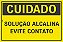 Placa de Sinalização Cuidado Solução Alcalina Evite Contato - Imagem 1