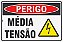 Placa de Sinalização Perigo Média Tensão - Imagem 1