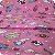 Gorgurinho Estampado 1m X 1,50m Galáxia Fundo Rosa - Imagem 1