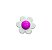 Botão Margarida Com Pé 6 Unidades Branco Com Roxo - Imagem 1