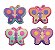 Botão Borboleta Estampado 4 Unidades - Imagem 1