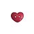 Botão Coração Vermelho - 2 Furos - Imagem 1