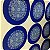 Tecido Estampado Para Sousplat 3 Unidades Azul - Imagem 1