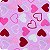 Tricoline Estampada 100% Algodão 1m X 1,50m Corações Fundo Rosa - Imagem 4