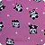 Tricoline Estampada 100% Algodão 1m X 1,50m Pandas Fundo Rosa - Imagem 1
