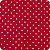 Tricoline Estampada 100% Algodão 1m X 1,50m Poá Vermelho - Imagem 1