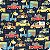 Tecido Soft Estampado 1m X 1,60m Carros Fundo Azul - Imagem 2