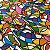 Corino Estampado No Metro Para Puffs Estofados Sofás Pop Art - Imagem 1