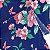 Tecido Gorgurinho Estampado 1m X 1,50m Flor Fundo Azul - Imagem 1