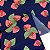 Tecido Oxford Estampado 1m X 1,40m Poliéster Morango Fundo Azul - Imagem 2