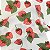 Tecido Oxford Estampado 1m X 1,40m Poliéster Morango Fundo Branco - Imagem 2