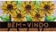 Tapete Capacho Fibra De Coco 60x33cm Girassol Amarelo - Imagem 1