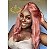 LACE DE CABELO HUMANO ROSA BEBÊ 40CM LISO LEVEMENTE ONDULADO - Imagem 3