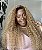 LACE DE CABELO HUMANO RAIZ CASTANHO MÉDIO COM LOIRO MEL 80CM 200% de DENSIDADE - Imagem 6