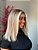 Lace Humana Platinada 40cm com raiz esfumada e mecha destaque - Imagem 3