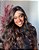 Lace Humana Ondulada 60cm 180% de densidade  castanho com mechas chocolate - Imagem 1