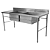 Pia Total Inox 1,60x70X90cm Com Duas Cubas Central PIA-160X70-2CC - Imagem 1